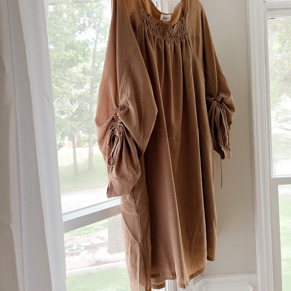 Boho styled boutique dress size S light brown color